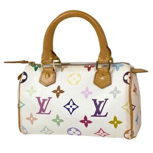 Louis Vuitton Mini Speedy Handbag Monogram Multicolor White